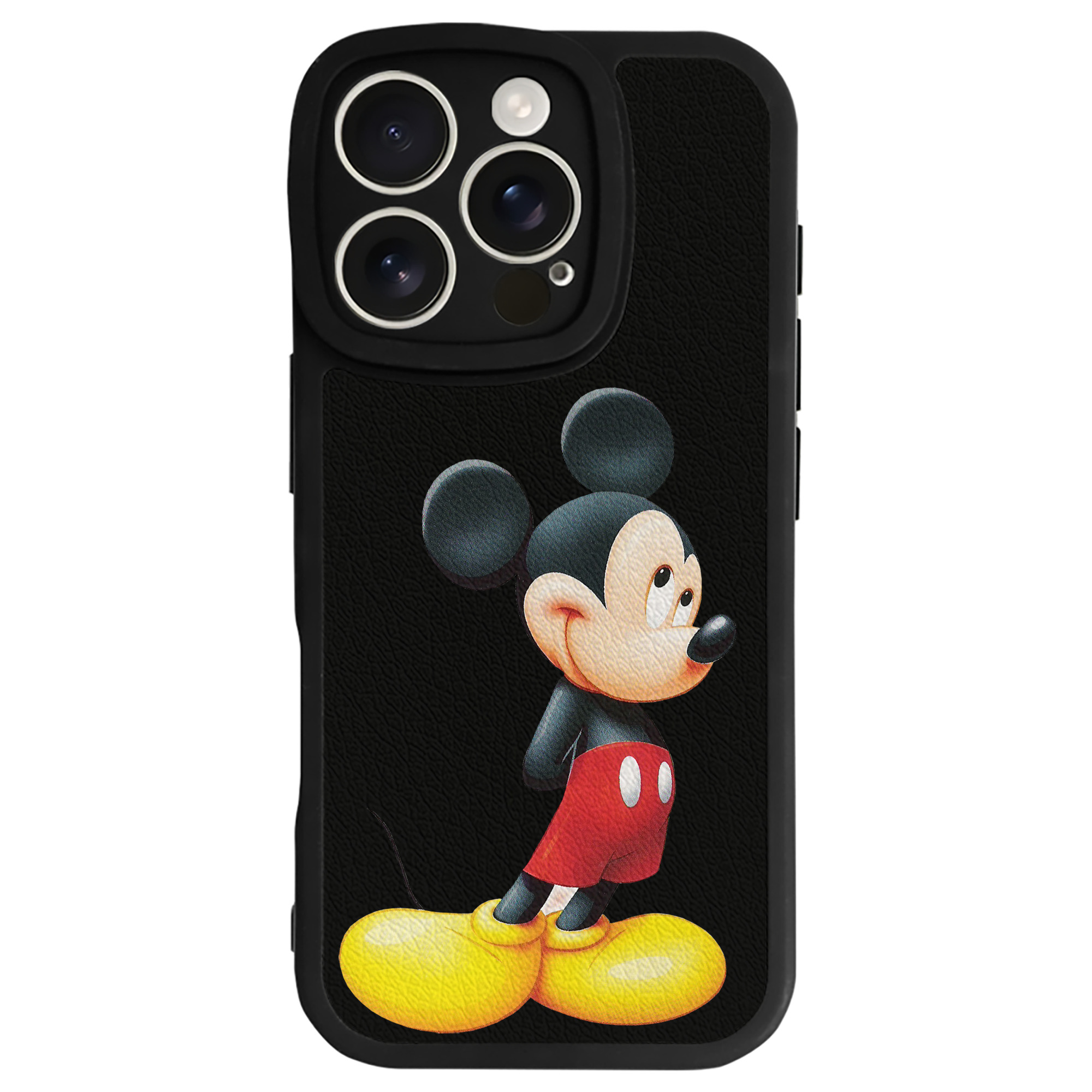 （画像用） ミッキーマウス Mickey Mouse 【iPhone 16シリーズ対応】シリコンスマホケース（レザー調） 材質：シリコン